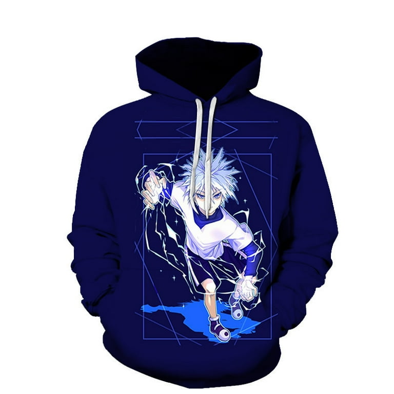 Anime HUNTERxHUNTER Printed Sweatshirt Killua Zoldyck Unisex Hoodie Sweatshirt Sweater Cosplay Costume Pullover Anime Japanese 3D Printed Hoodies Walmart