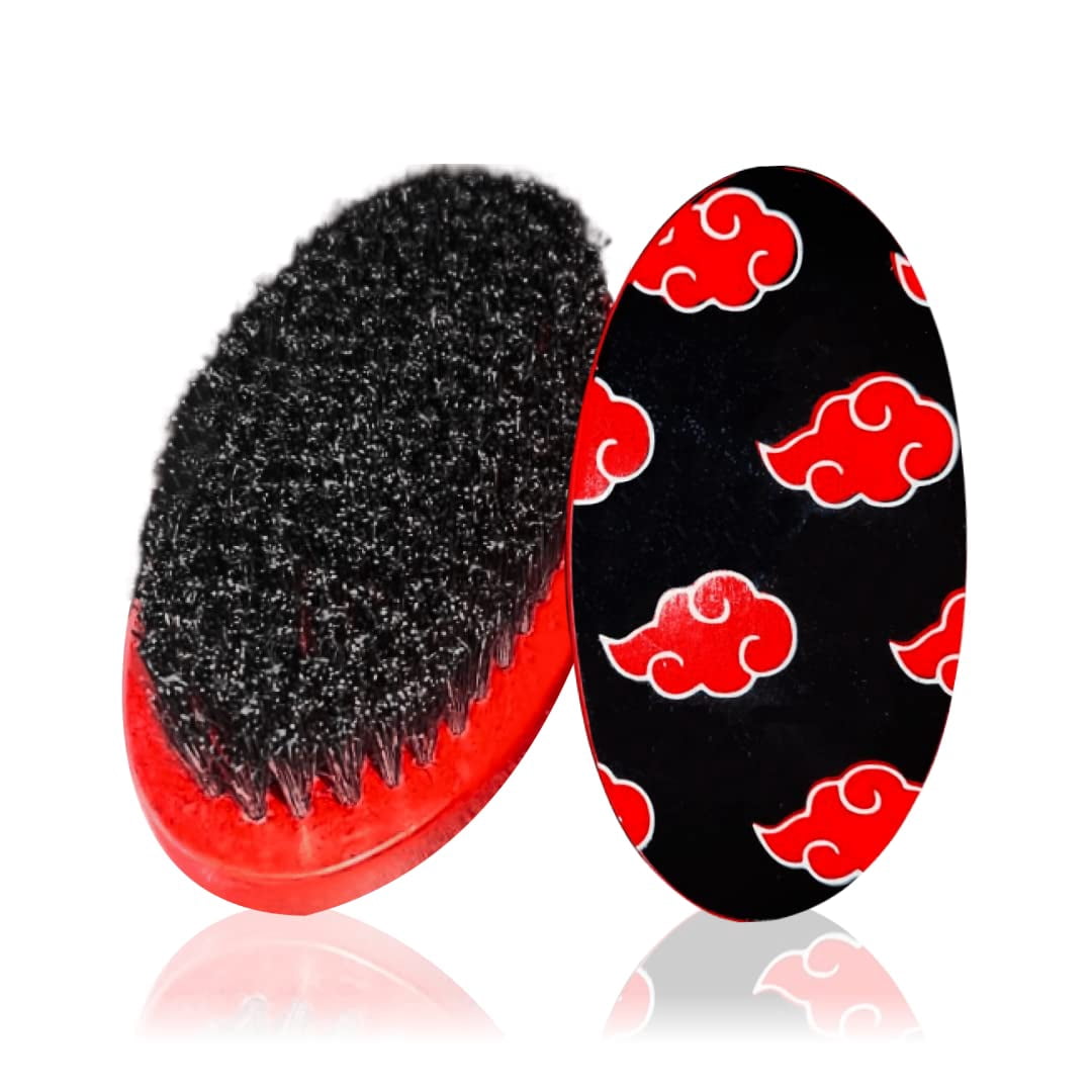 Anime Hair Brush for Men Medium Hard Boar Bristle Hair Brush with Red