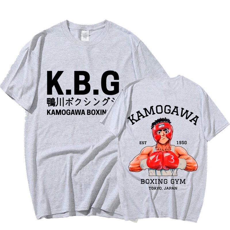 Anime Hajime No Ippo Kamogawa Boxing Gym T Shirt Manga Makunouchi Takamura  KBG Print Short Sleeve T-Shirts Oversized Streetwear 