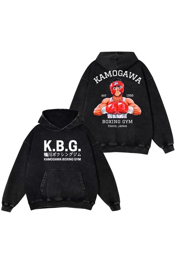 Anime Hajime No Ippo Kamogawa Boxing Gym Wash Hoodie Long Sleeve Women Men Cotton Hooded Sweatshirt