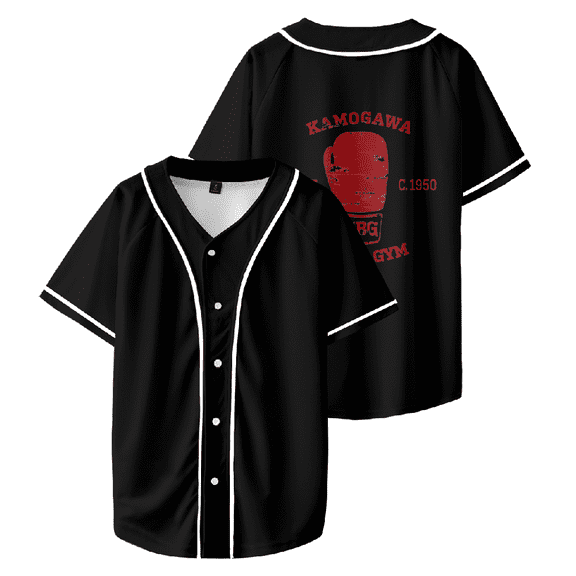 Anime Hajime no Ippo Baseball Shirt Fashion Jersey Unisex Short Sleeve V Neck Summer Tops
