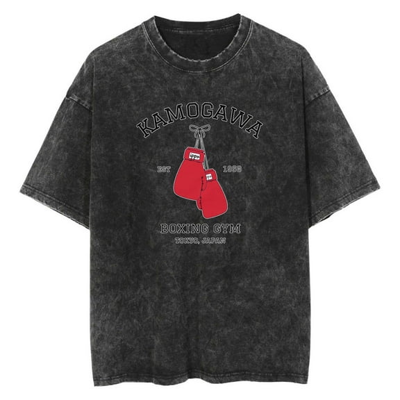 Anime Hajime no Ippo Washed Vintage T-Shirt Merch Casual Short Sleeved T Shirt Unisex TShirt