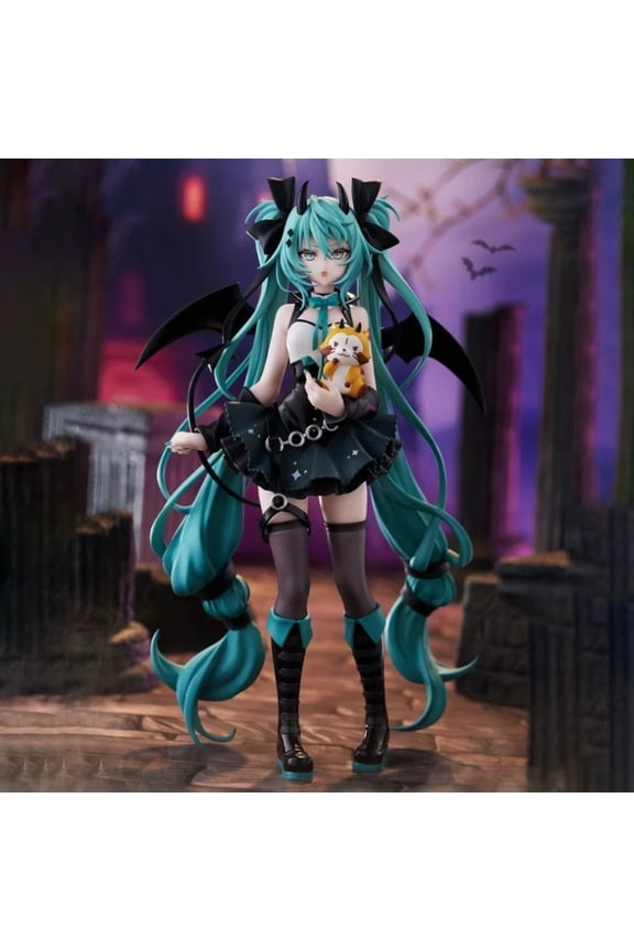 Anime Hatsune Miku 19CM Little Devil Raccoon Action Figure Model Toys Cute Action Model PVC Collection Desktop Accessories Gift