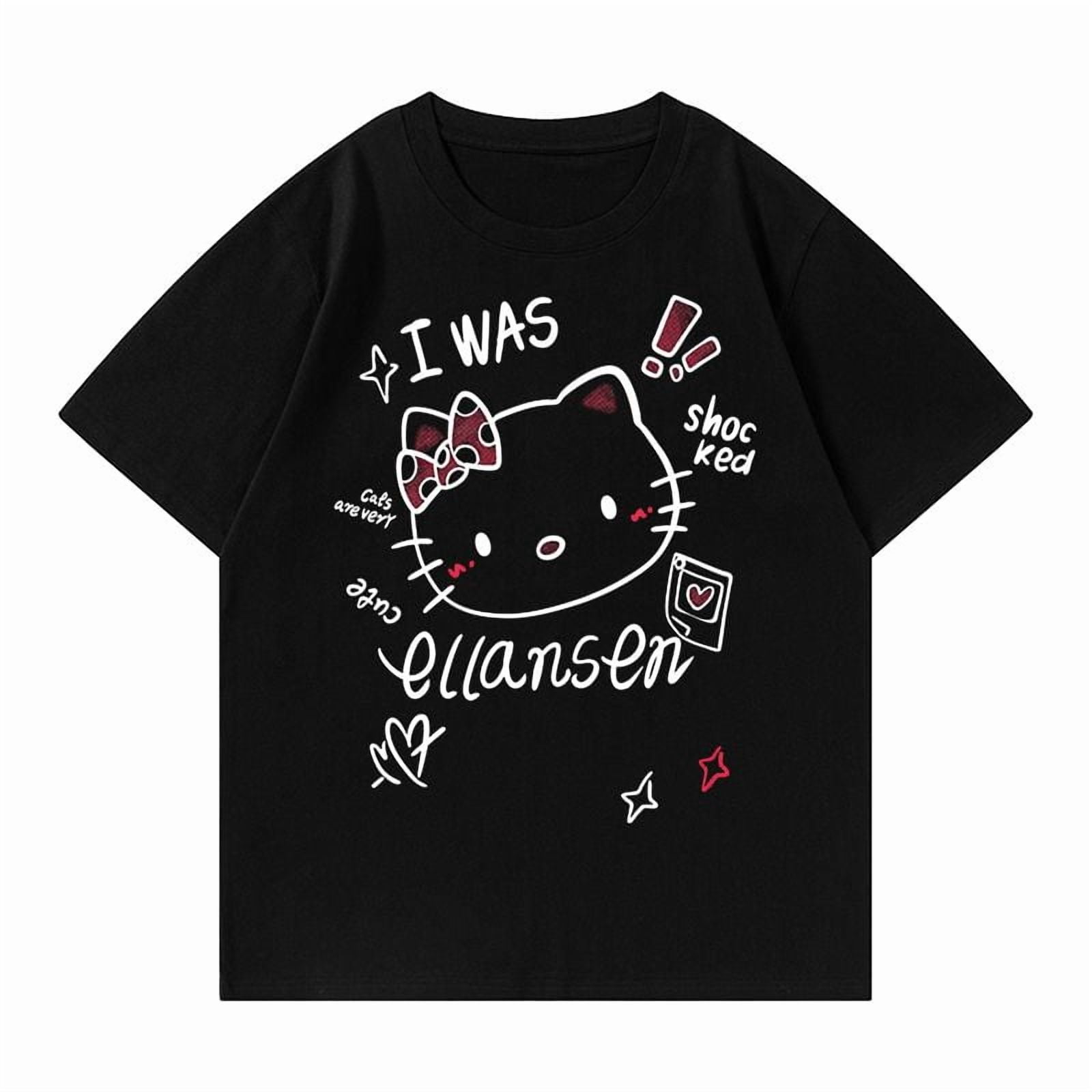 Anime Hello Kitty Cotton Summer T Shirt Sanrios Tops Cartoon Comfort Anime Hello Kitty Cotton Summer T Shirt Sanrios Tops Cartoon Comfort
