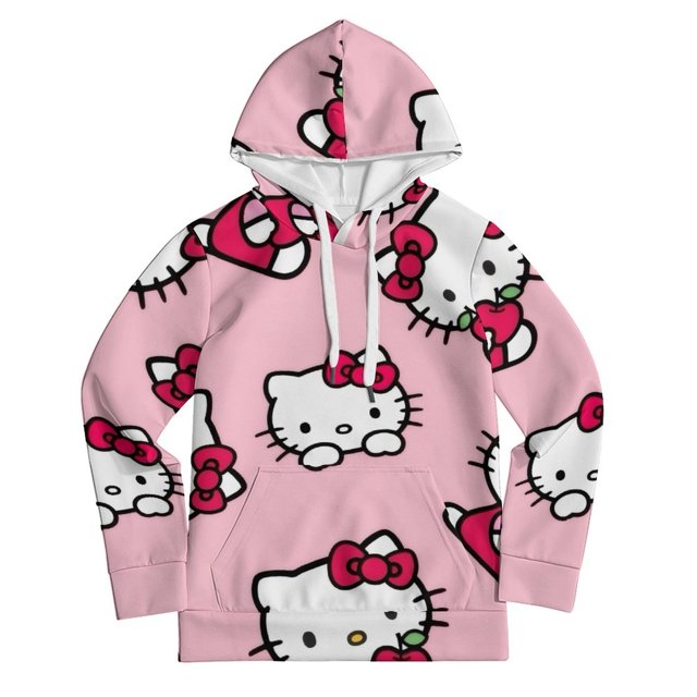 Anime Hello Kitty Hoodie Cartoon Unisex Hoodie Pullover Sweatshirt With