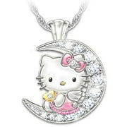 TAKARA TOMY Anime Hello Kitty Sanrio Accessories Y2k Necklace Ladies Moon Diamond Crystal Jewelry Cute Cartoon Pendant Birthday Party Gift