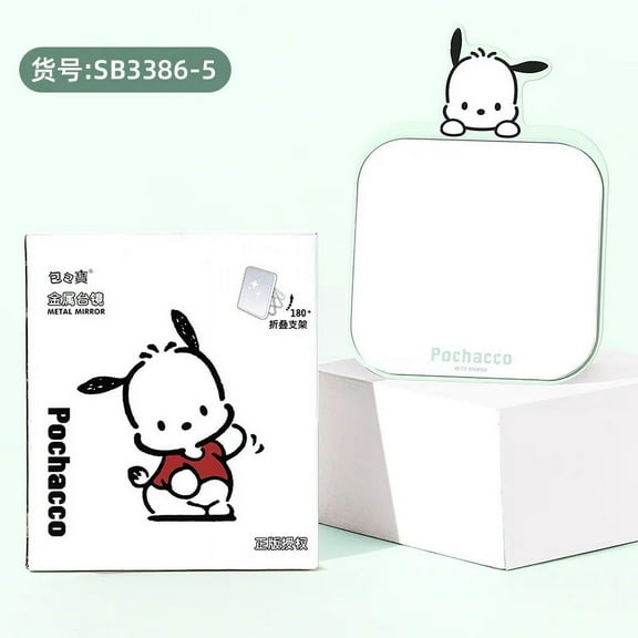 Anime Hello Kitty Sanrio Kuromi Cosmetic Mirror Makeup Desktop One-way Mirrors Kawaii Metal Table Mirror for Dormitory Home Gift