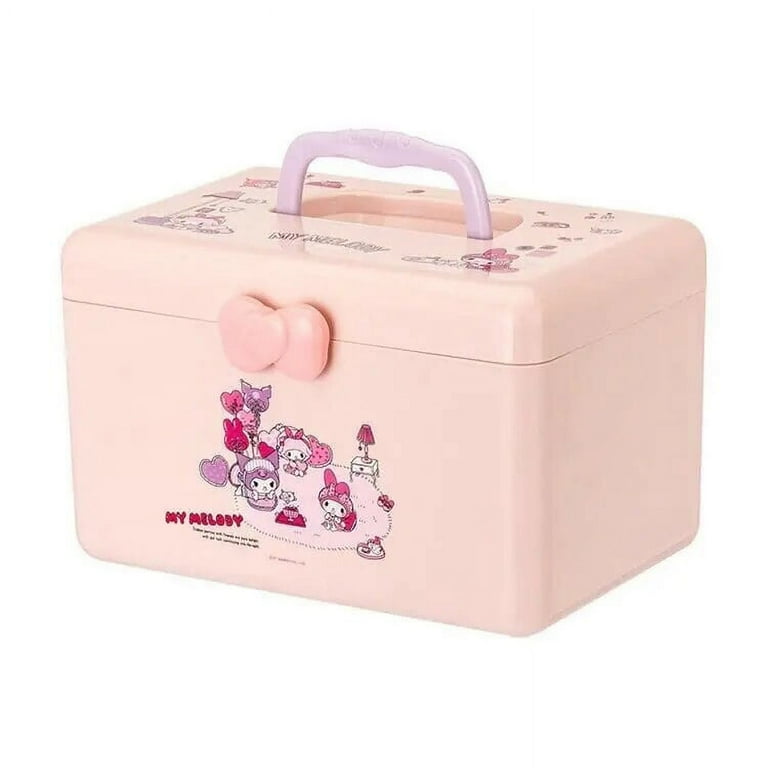 Anime Hello Kitty Sanrioed Storage Box Kawaii Cinnamoroll Household  Medicine Cabinet Toolbox Suitcase Portable Sundries Storage