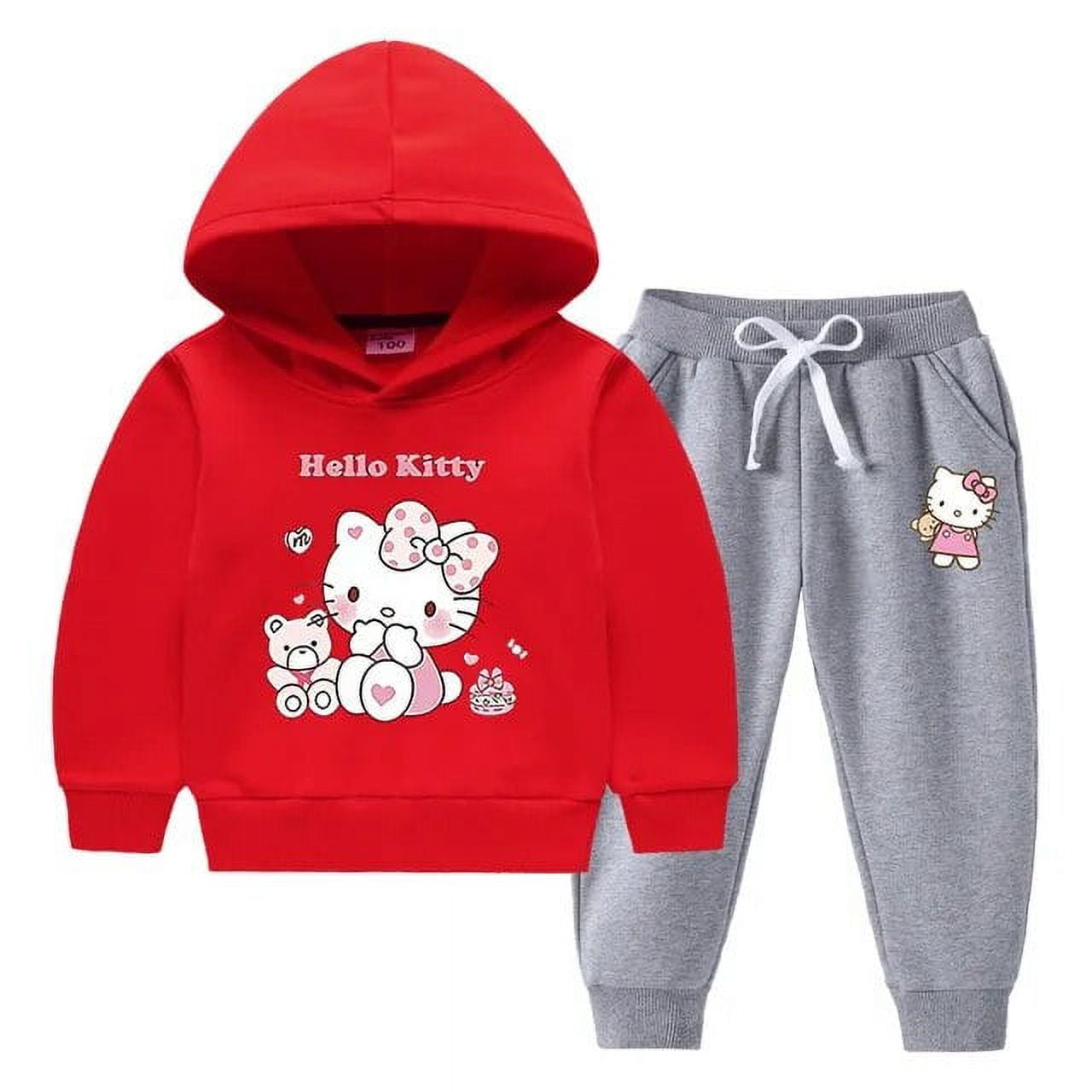 Anime Hello Kitty Sanrios Autumn Winter Girl Casual Wear Sportswear ...