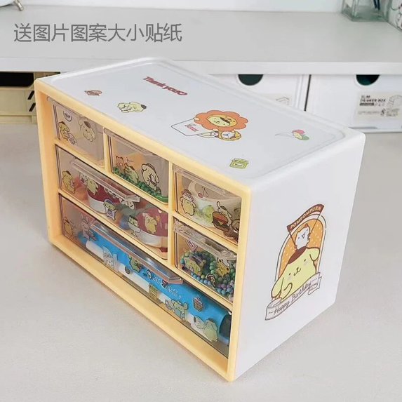 Anime HelloKitty Storage Box Kawaii Sanrios Kuromi Pachacco Desktop ...