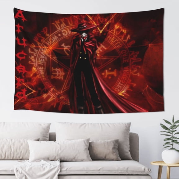 Anime Hellsing Tapestry Wall Hanging Home Decoration Wall Blanket Dormitory Living Room Bedroom Backdrop Poster( 60x40inch)