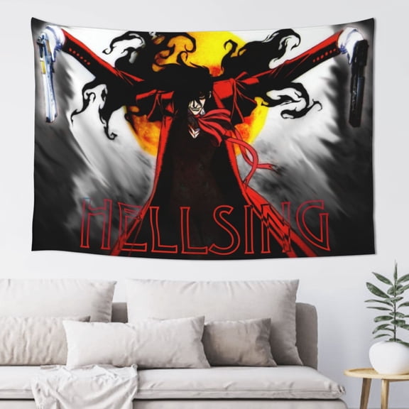 Anime Hellsing Tapestry Wall Hanging Home Decoration Wall Blanket Dormitory Living Room Bedroom Backdrop Poster( 60x40inch)