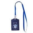 thumbnail image 1 of Anime High Quality Sliding Cover Long Lanyard Work Card Name Tags Card Protective Cover PU Leather Lanyard Card Holder With Rope ID Badge Holder Student Bus Card Set Student Card Sleeve NAVY BLUE, 1 of 1