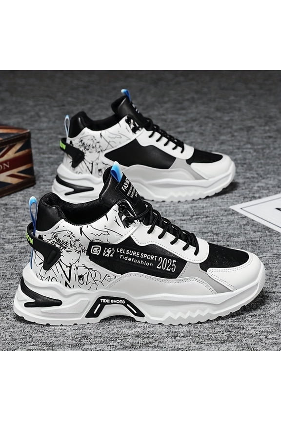 Anime High Top Men's Sneakers, Trendy Platform Shoes, Comfy Outdoor Jogging Workout Casual Activities