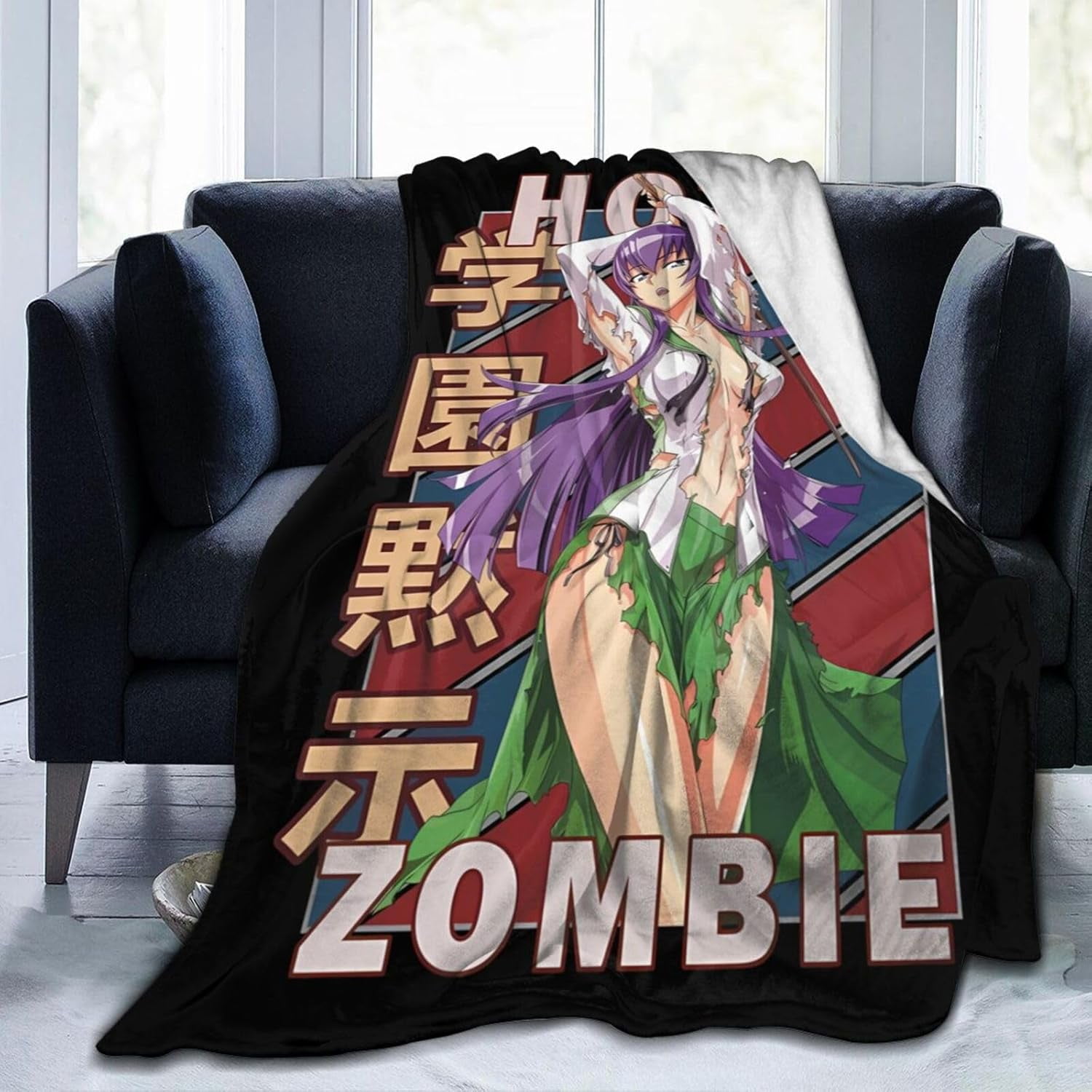 Anime Highschool of The Dead Blanket Cozy Blankets Ultra Soft Throw Blanket for Couch Bedding