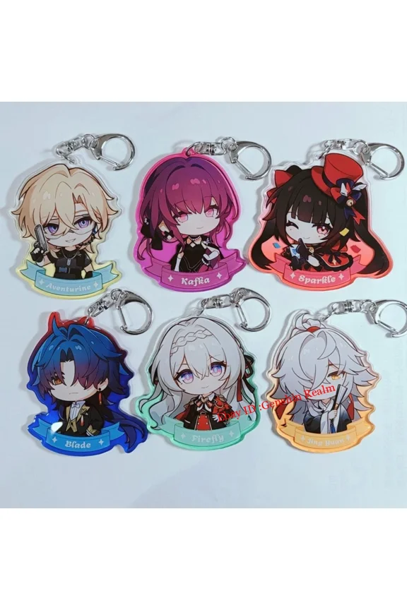 Anime Honkai: Star Rail Firefly Acrylic Keychain Backpack Pendant Decor Gift