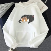 Anime Hoodie Kawaii Kuroo Kenma Cats Sleeping Hoodied Sweatshirt Harajuku Fashion Woman Blouses 2023 Hoodies Y2k Clothes Tops