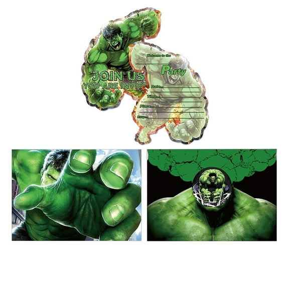 Anime Hulk Birthday Party Invitation & Envelopes12Pcs