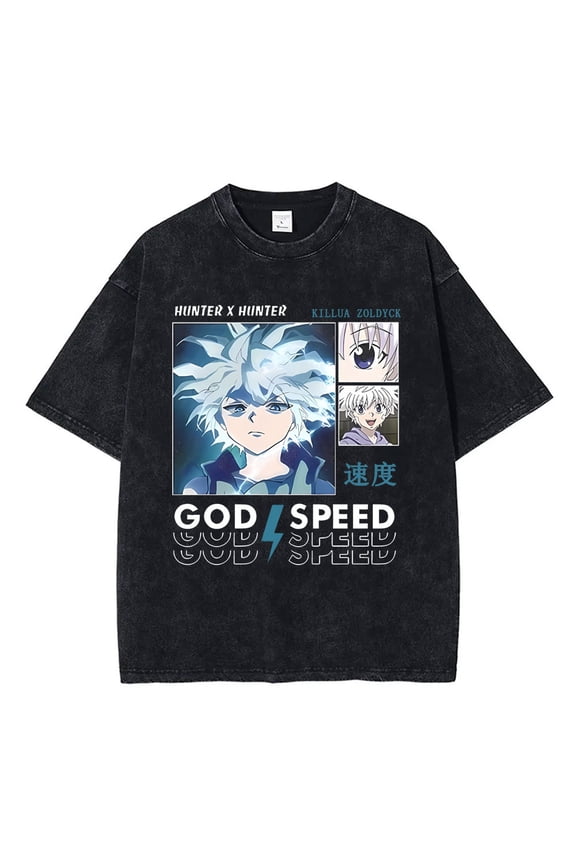 Anime Hunter X Hunter Vintage Washed T Shirt Phantom Troupe Feitan Potoo Shizuku Machi Hisoka Chrollo Lucilfer Spider T-shirt