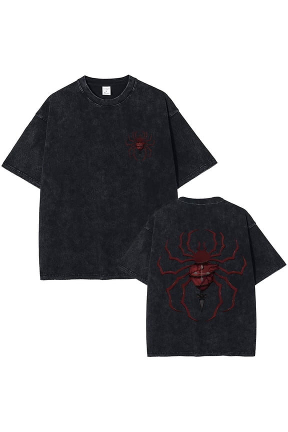 Anime Hunter X Hunter Vintage Washed T Shirt Phantom Troupe Feitan Potoo Shizuku Machi Hisoka Chrollo Lucilfer Spider T-shirt