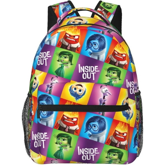 Anime In-side Out Backpack Canvas Funny Couple Backpacks 3D Large Capacity Travel Bags Gym Daypack Unisex