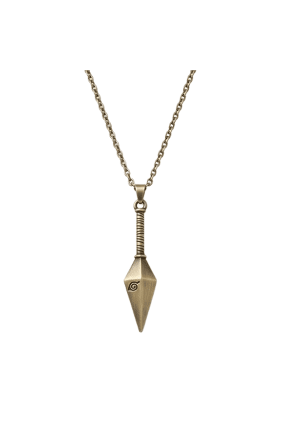 Anime Inspired Pendant Necklace with 18 Inch Cable Chain Stainless Steel 56x13mm Unisex Geometric Dagger Charm Jewelry Gift Accessory