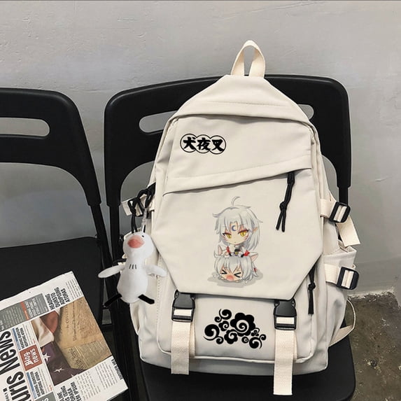 Anime Inuyasha backpack, Kawaii cute schoolbag, laptop bag, large-capacity anime schoolbag