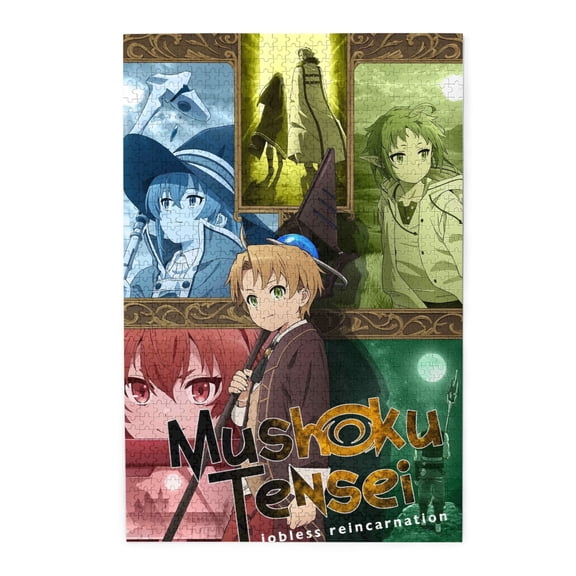 Anime Jigsaw Puzzles 29.5 x 19.5 In,Mushoku Tensei: Jobless Reincarnation Jigsaw Puzzles 1000 Pcs Adult Gaming Funny Jigsaw Puzzles