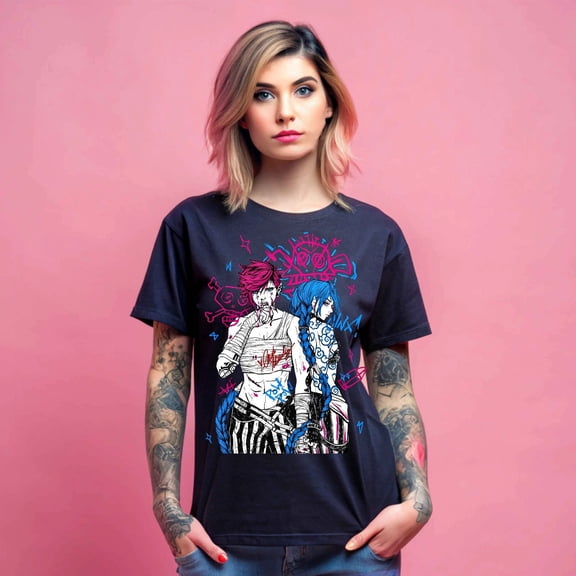 Anime Jinx Arcane Powder League Of Legends Zaun Underworld Punk T-shirt