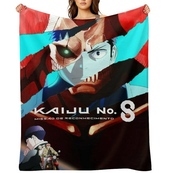 Anime Kaiju No. 8 Flannel Blanket, Ultra Soft Warm Throw Lightweight Microfleece Blanket for Home Sofa Bed,There Are Five Sizes to Choose from 30x40,32x48,50x40,60x50,80x60inch