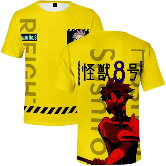 Anime Kaiju No. 8 Short Sleeve T-Shirt 3D Color Printed Design Men's and Women's Round Neck T-Shirt