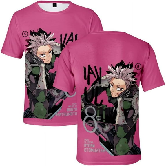 Anime Kaiju No. 8 Short Sleeve T-Shirt 3D Color Printed Design Men's and Women's Round Neck T-Shirt