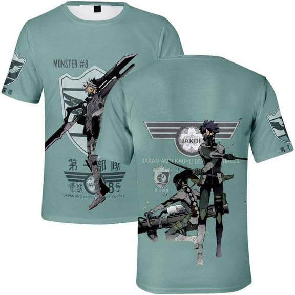 Anime Kaiju No. 8 Short Sleeve T-Shirt 3D Color Printed Design Men's and Women's Round Neck T-Shirt