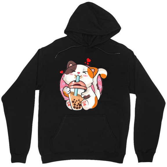 Anime Kawaii Boba Cat Bubble Tea Cat Boba Tea Graphic Cat Teen For Her Funny M5354 Unisex Hoodie, Up to Size 5XL
