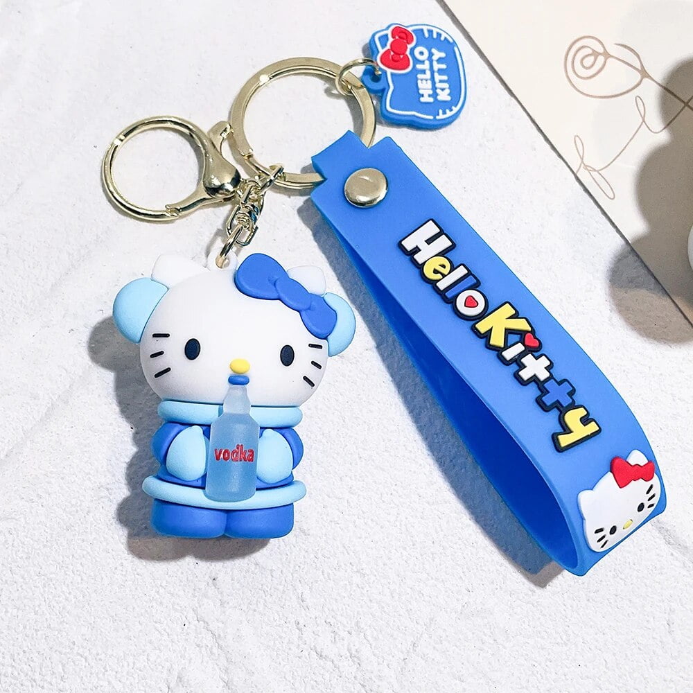 Anime Kawaii Sanrio Hello Kitty Keychain Pendant Holder Key Chain Car ...