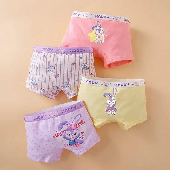 Anime Kawaii Sanrios Kuromi 4Pcs Kids Underwear Cotton Girl Boxer Antibacterial Shorts Baby Briefs Breathable Toddler Underpants