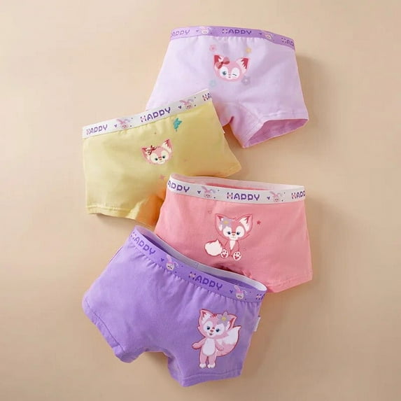 Anime Kawaii Sanrios Kuromi 4Pcs Kids Underwear Cotton Girl Boxer Antibacterial Shorts Baby Briefs Breathable Toddler Underpants