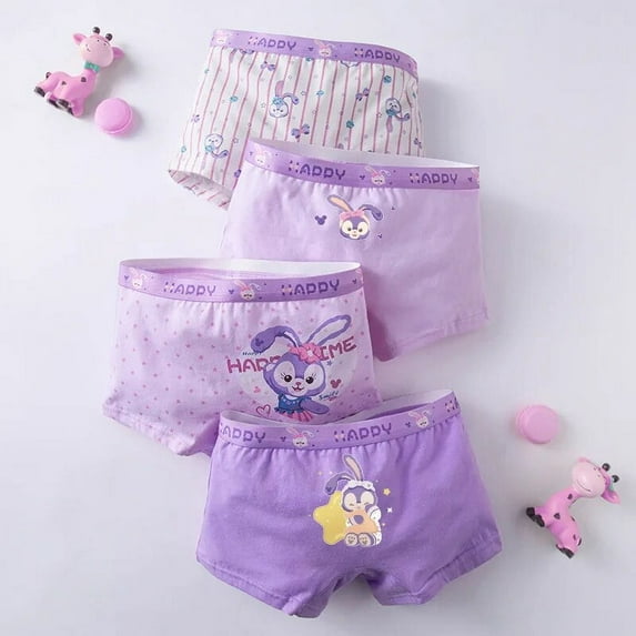 Anime Kawaii Sanrios Kuromi 4Pcs Kids Underwear Cotton Girl Boxer Antibacterial Shorts Baby Briefs Breathable Toddler Underpants