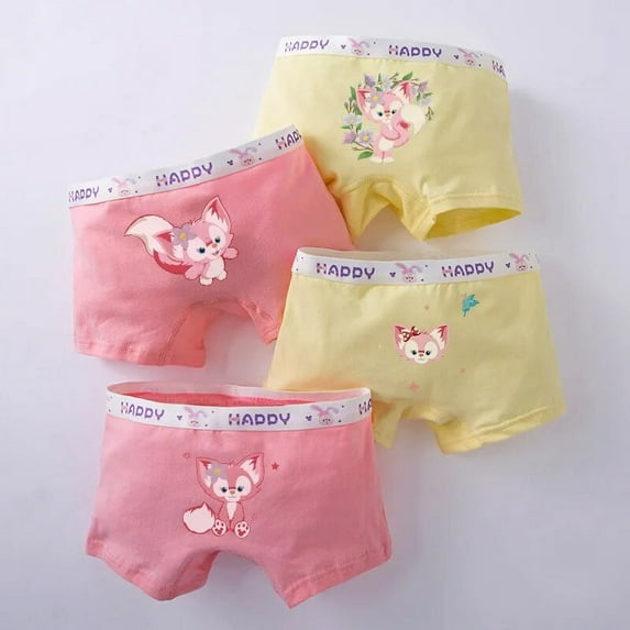 Anime Kawaii Sanrios Kuromi 4Pcs Kids Underwear Cotton Girl Boxer Antibacterial Shorts Baby Briefs Breathable Toddler Underpants