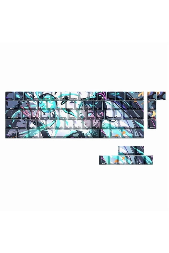 Anime Keycaps Cartoon 74 Keys PBT Keycap Mechanical Keyboards Caps for 61 67 68 Keyboards Gaming Accessories