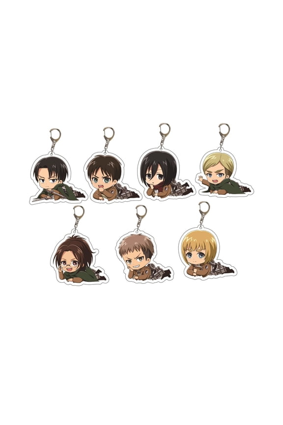 Anime Keychains | AoT Charms | Acrylic Keychains | Anime Keychains | Levi | Mikasa | Hanji | Armin | Eren | Erwin | Jean | Titans (1 keychain)