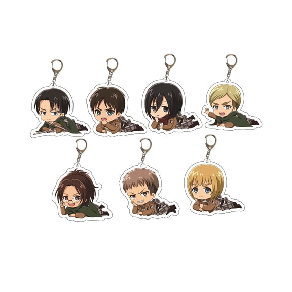 Anime Keychains | AoT Charms | Acrylic Keychains | Anime Keychains | Levi | Mikasa | Hanji | Armin | Eren | Erwin | Jean | Titans (1 keychain)