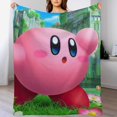 Anime Kirby AntiPill Soft Cartoon Blanket Decor Bedding Room, Couch