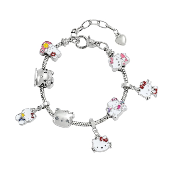 Anime Kitty Charm Bracelet Jewelry Family Cartoon Charm Bracelet Gifts for Women Girl - Ages 3+