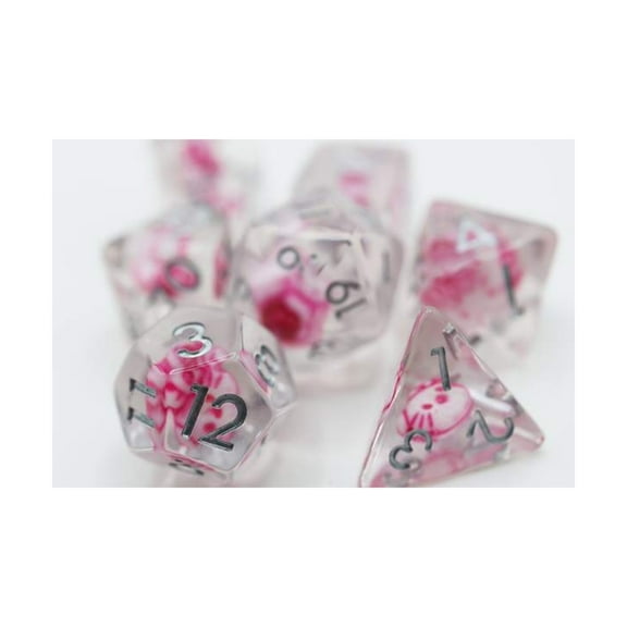 Foam Brain Games Poly Set - Anime Kitty w/Silver (7) New