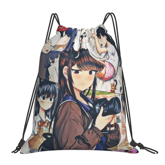 Anime Komi Can'T Communicate Komi Shouko Drawstring Backpack Sport Gym Bag For Yoga Swimming Gymsack Sport Strap Pack Bag