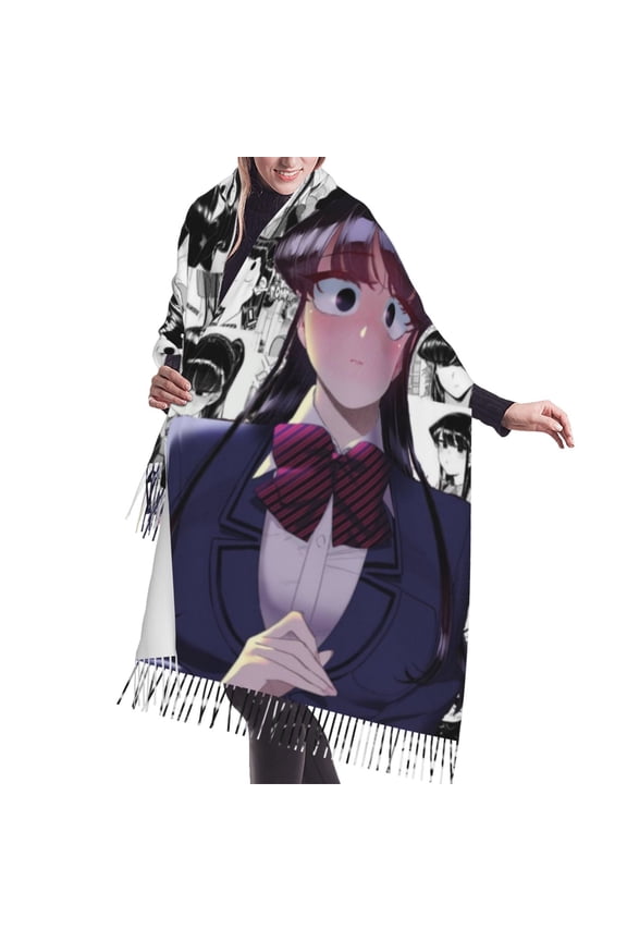 Anime Komi Can'T Communicate Komi Shouko Shawl Wrap For Womens Winter Warm Long Soft Scarf Pashmina Shawl Scarves