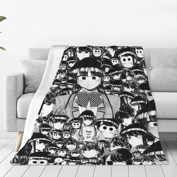 Anime Komi Can'T Communicate Komi Shouko Throw Blanket Couch Bed Sofa Soft Lightweight Warm Cozy Flannel Fleece Bed Blanket 60"X50"