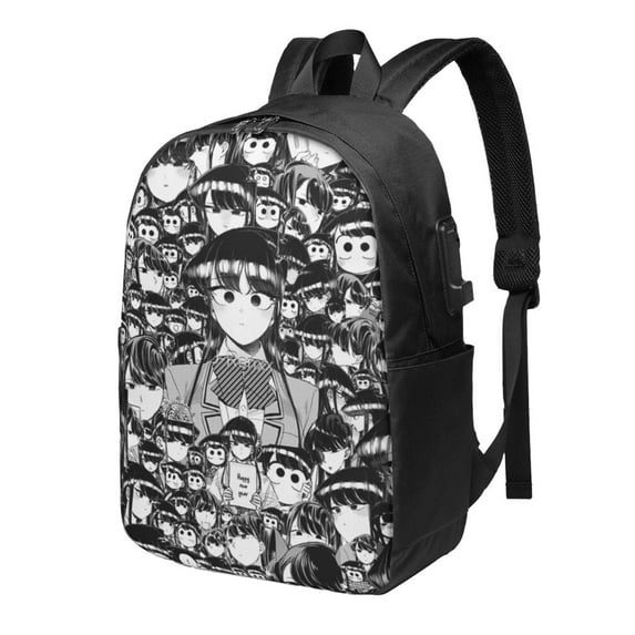 Anime Komi Can't Communicate Komi Shouko Backpack for Men Women Teen , Water Resistant Casual Daypack Fits Laptop with USB Charging Port,17 in Bookbag for Travel,School,Hiking,Gift
