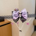 thumbnail image 1 of Anime Kuromi Hair Bow Clip Cartoon Bow Knot Barrette Hair clips Accessories for Women Girls, 1 of 8